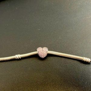 Pandora pink pave heart charm